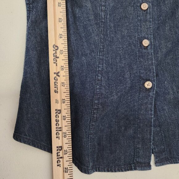 Talbots Denim Shirt Womens Medium Blue Long Sleeve Button Down Western Classic - Picture 9 of 14